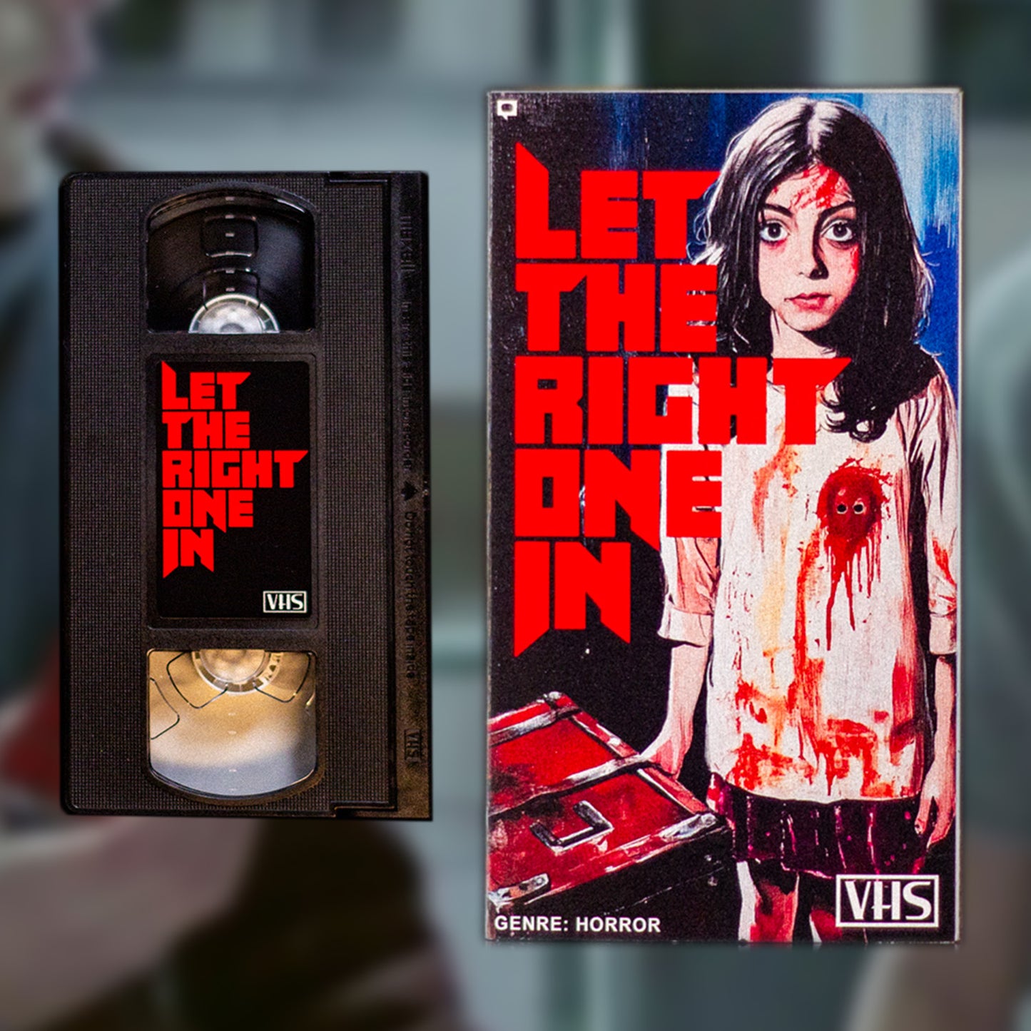 Let the Right One in VHS Edition — cardboard sleeve — close-up of tape label with sleeve — VCR Zone