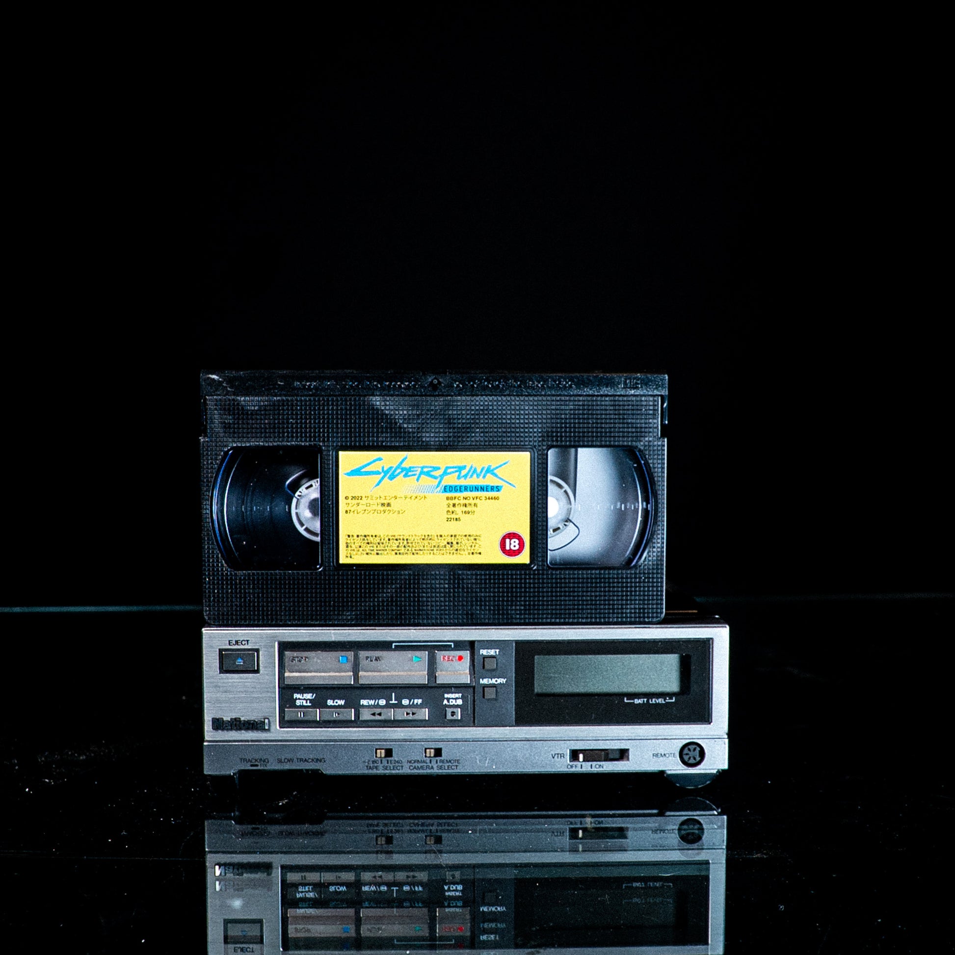 Cyberpunk Edgerunners VHS Box Set — cardboard sleeve — detail of artwork — VCR Zone
