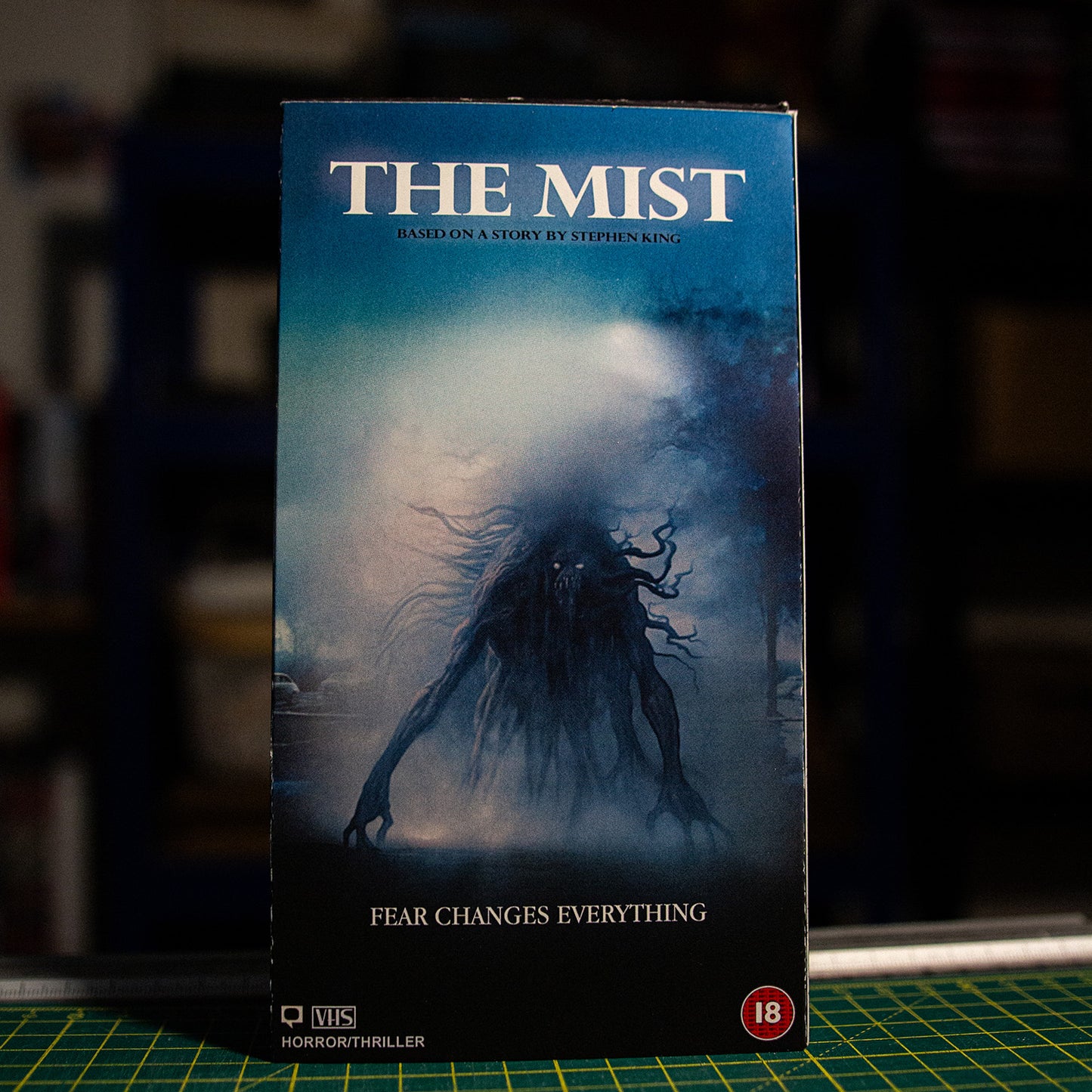 The Mist on VHS — cardboard sleeve — alternate angle of sleeve and tape — VCR Zone