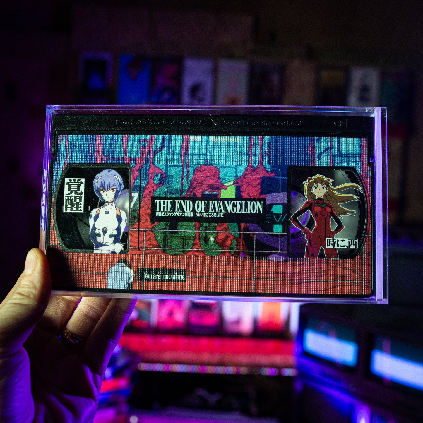End of Evangelion VHS w/ Acrylic Case Pre-Order — cardboard sleeve — front cover artwork — VCR Zone