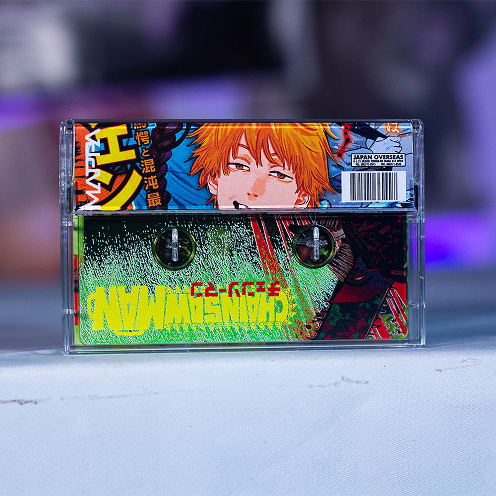Chainsaw Man Cassette Soundtrack Ultimate Edition Pre Order — cassette with J-card — J-card front cover — VCR Zone