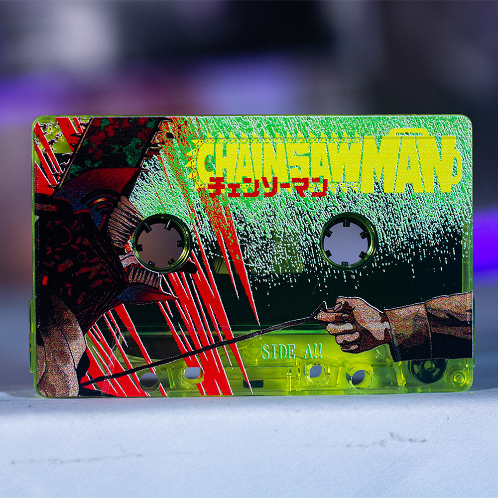 Chainsaw Man Cassette Soundtrack Ultimate Edition Pre Order — cassette with J-card — J-card back panel and spine — VCR Zone