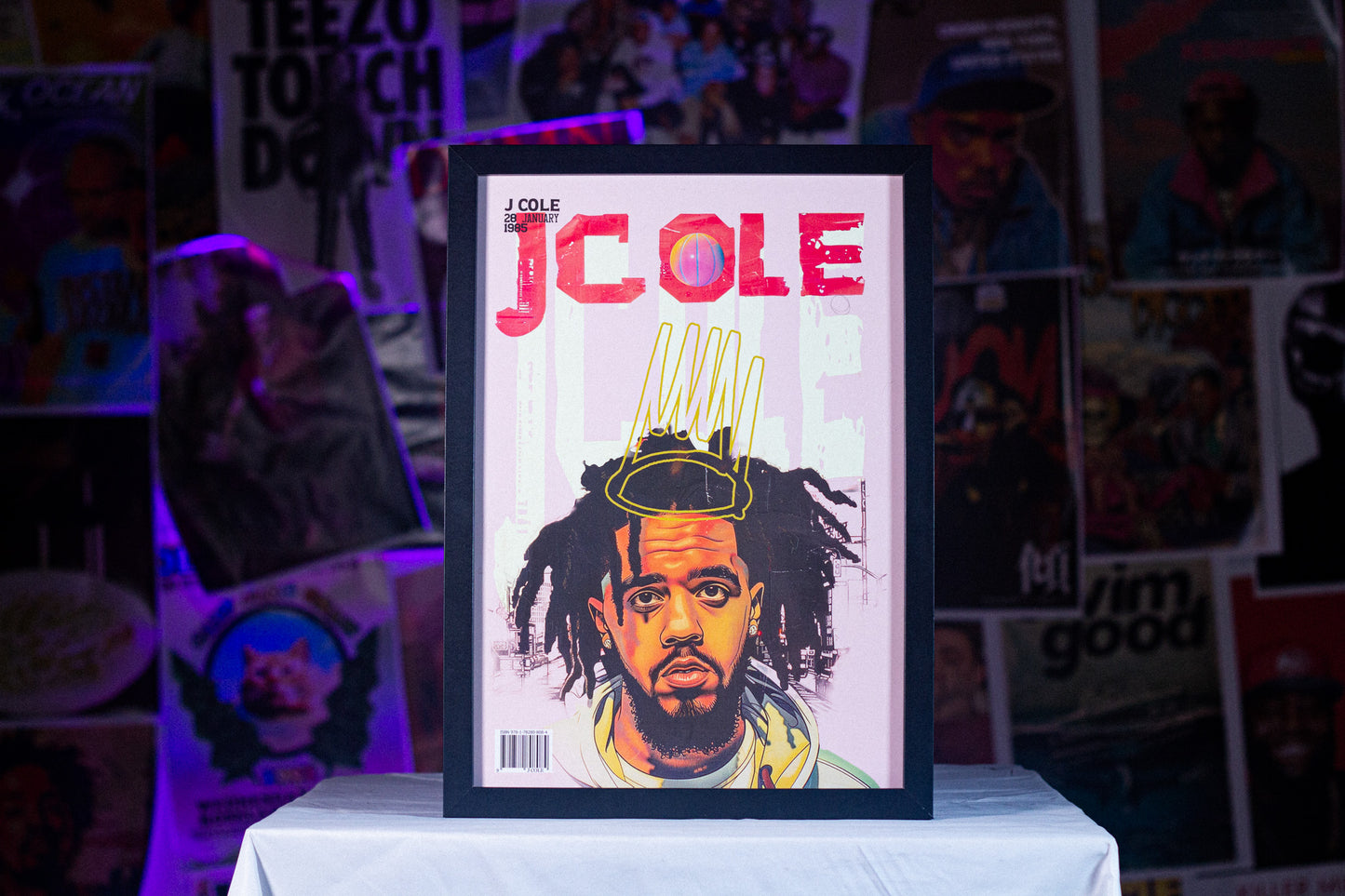 J Cole A3 Poster — A3 poster — full artwork — VCR Zone
