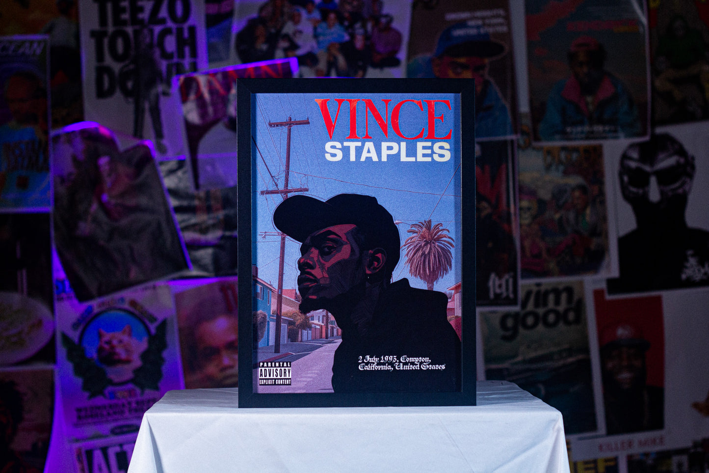 Vince Staples A3 Poster — A3 poster — full artwork — VCR Zone