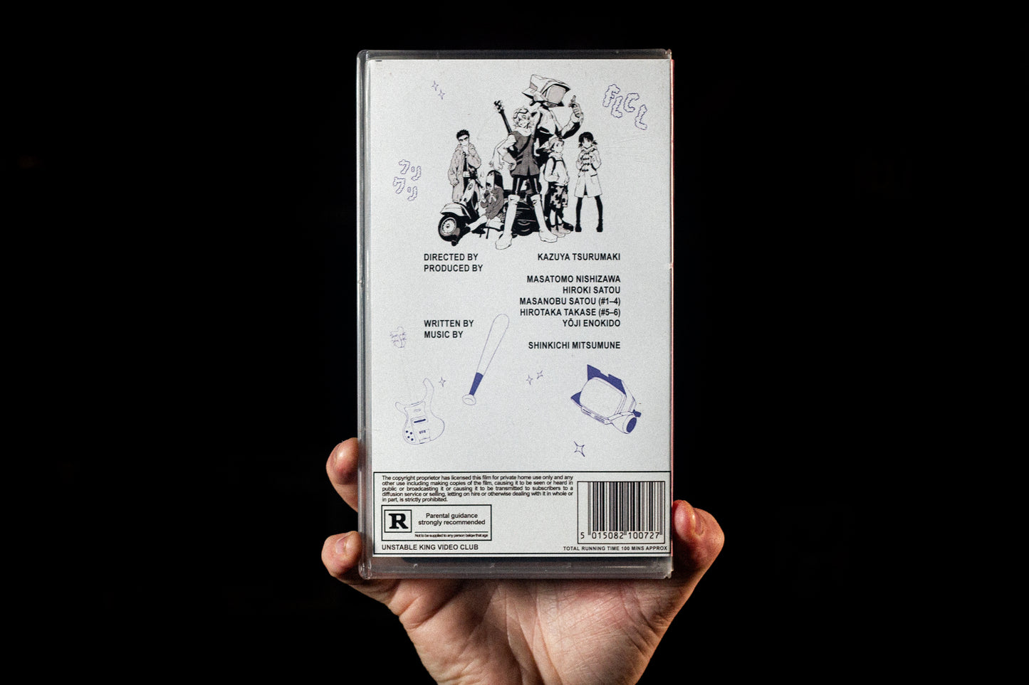 FLCL Limited Edition on VHS Pre Order — clamshell — angled view showing sleeve spine title — VCR Zone