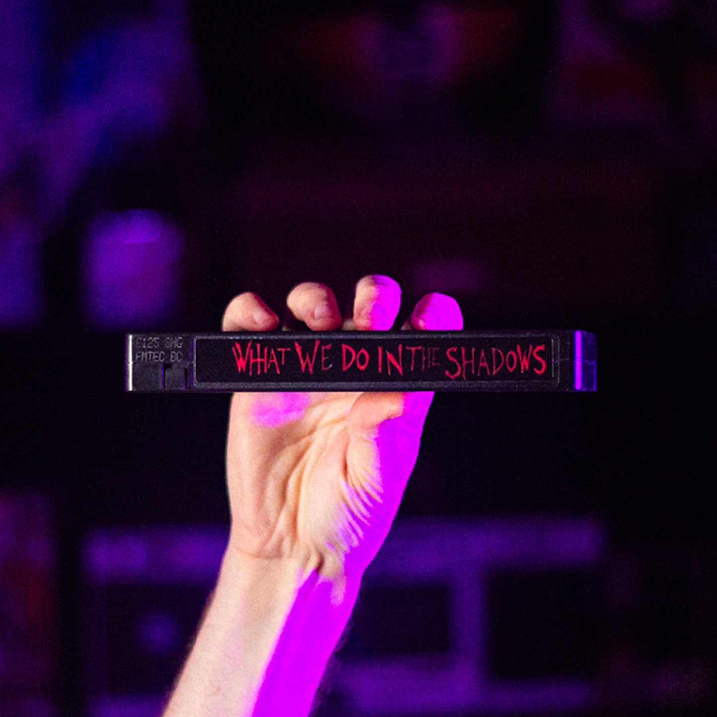 What We Do in the Shadows (movie) on VHS — cardboard sleeve — alternate angle of sleeve and tape — VCR Zone