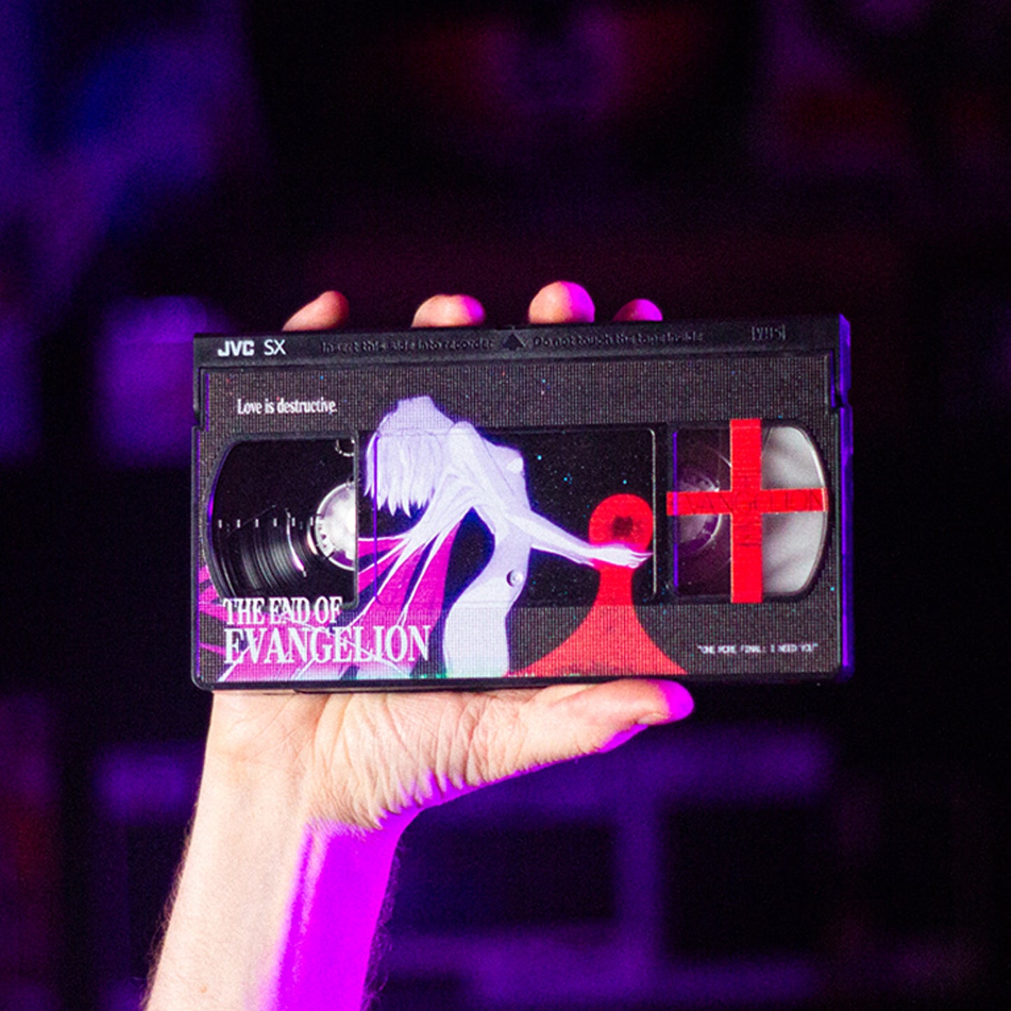 EVA 4 Tape Set on VHS Clamshell Edition — cassette — cassette with J-card — A-side label close-up — VCR Zone