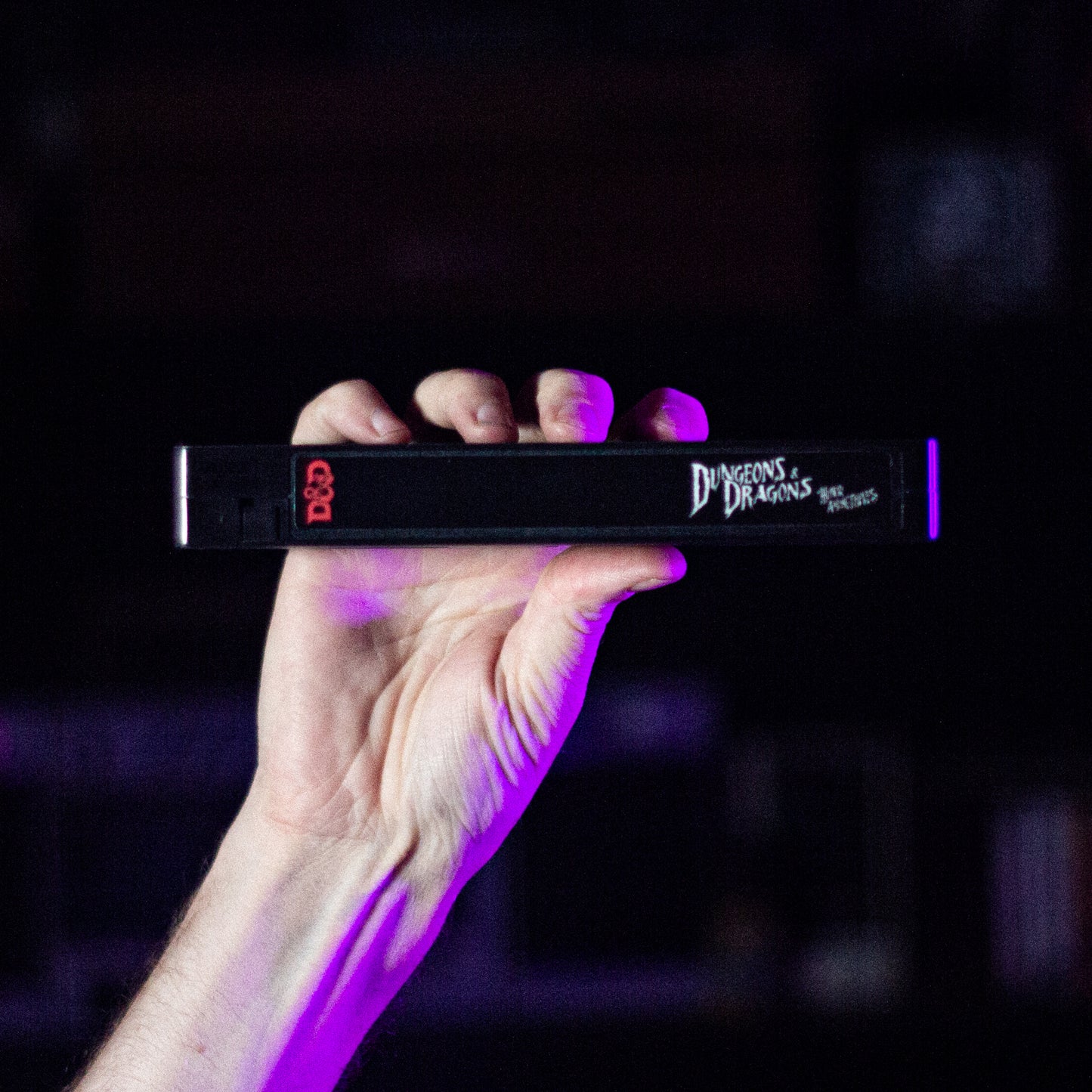 D&D on VHS — cardboard sleeve — alternate angle of sleeve and tape — VCR Zone