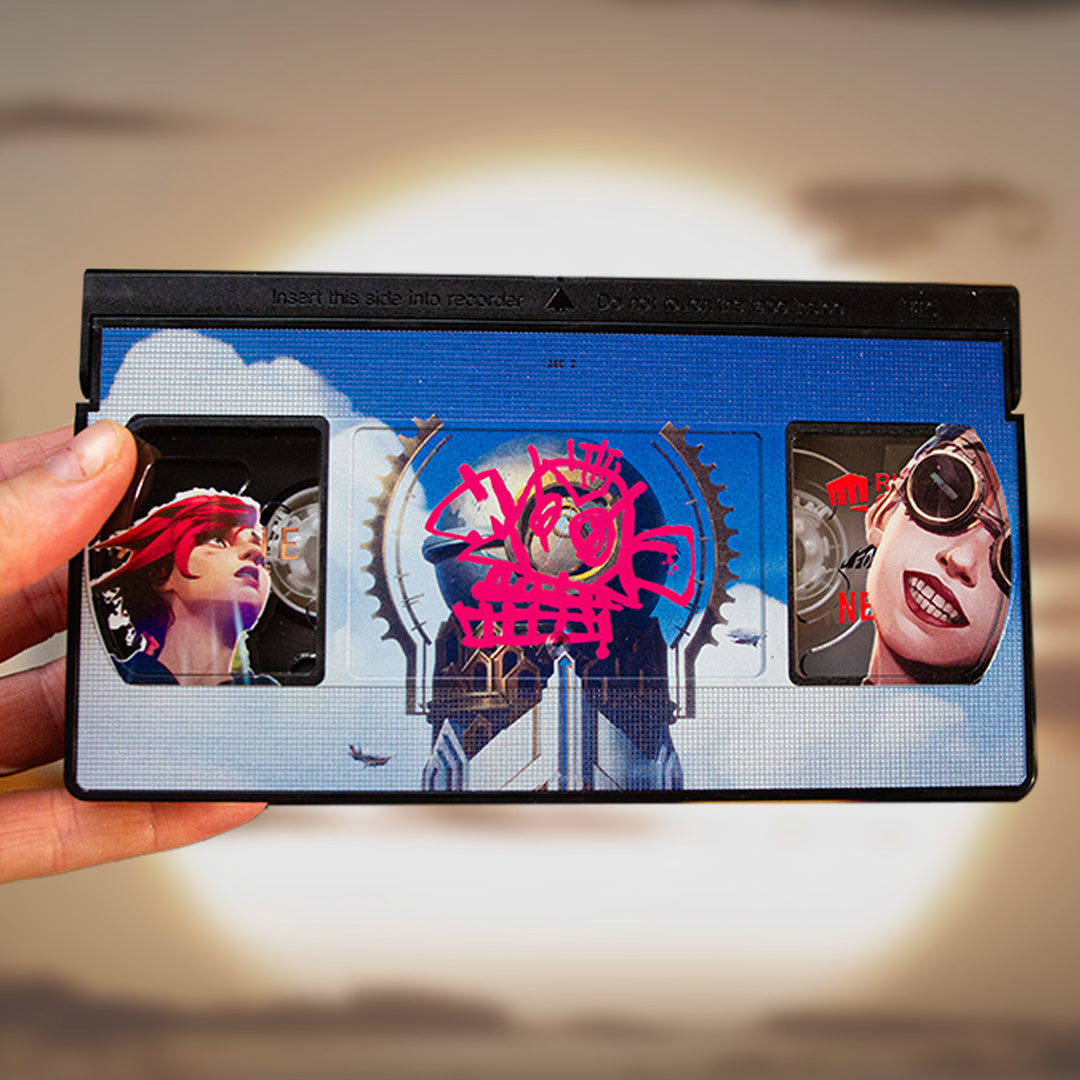 Arcane VHS Box Set — cardboard sleeve — alternate angle of sleeve and tape — VCR Zone