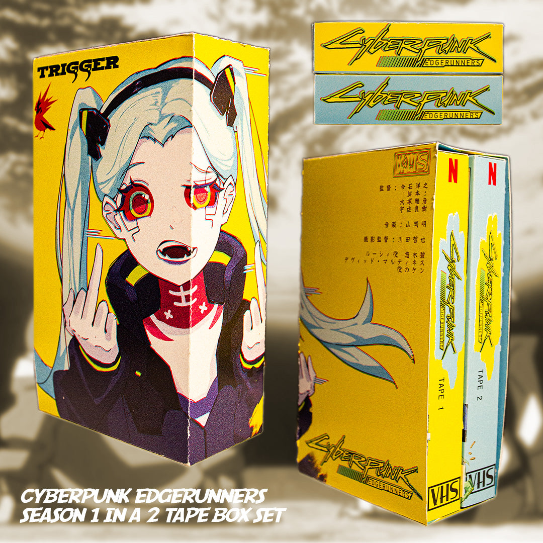 Cyberpunk Edgerunners VHS Box Set — cardboard sleeve — front cover artwork — VCR Zone