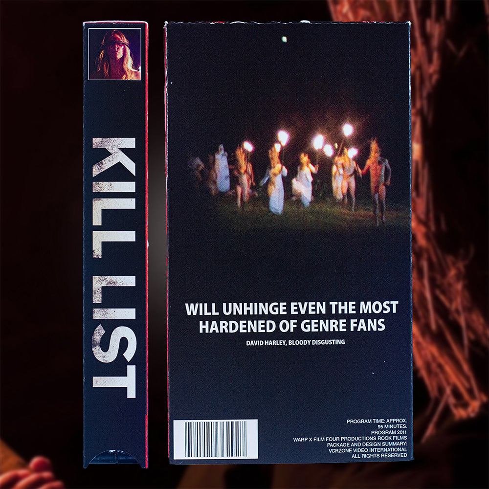 Kill List VHS — cardboard sleeve — back cover and spine — VCR Zone
