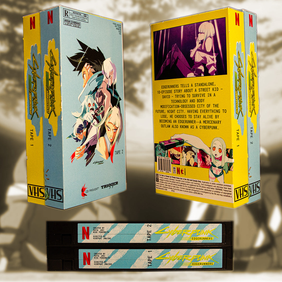Cyberpunk Edgerunners VHS Box Set — cardboard sleeve — front cover artwork — VCR Zone