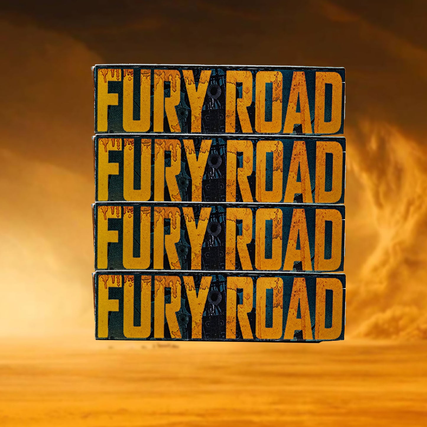 Mad Max Fury Road (design 2) VHS — cardboard sleeve — angled view showing sleeve spine title — VCR Zone