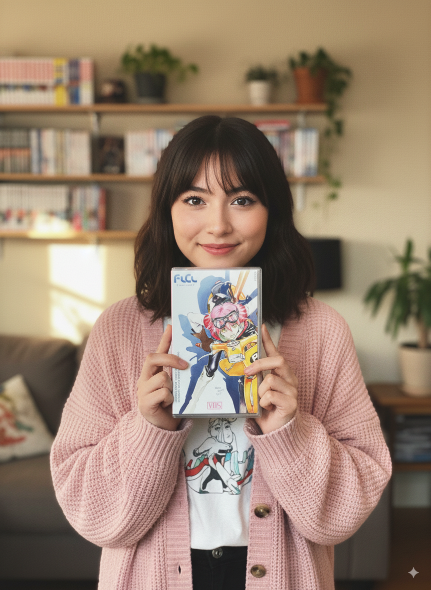 FLCL on VHS — clamshell — detail of artwork — VCR Zone
