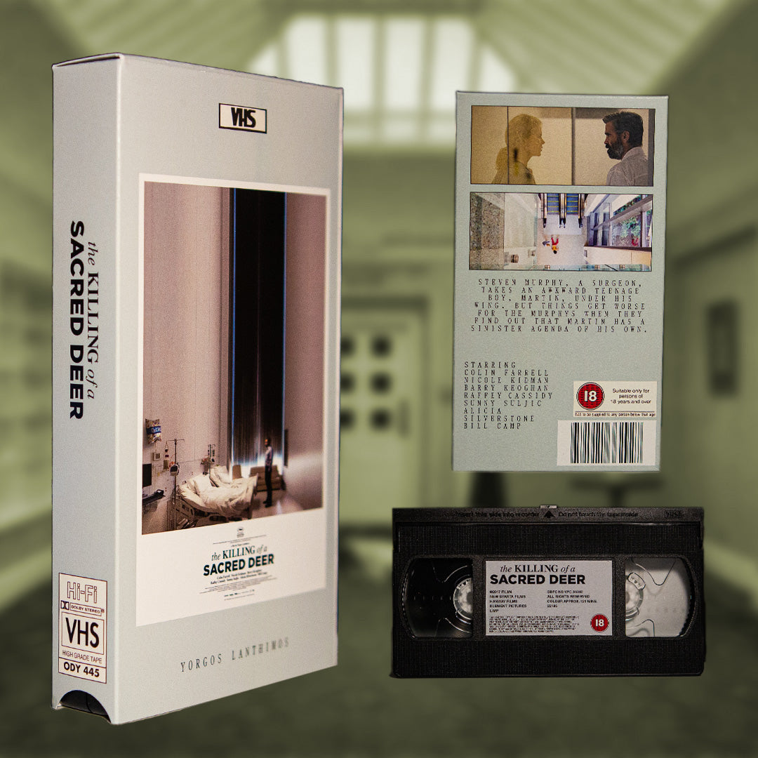 The Killing of a Sacred Deer on VHS — cardboard sleeve — front cover artwork — VCR Zone