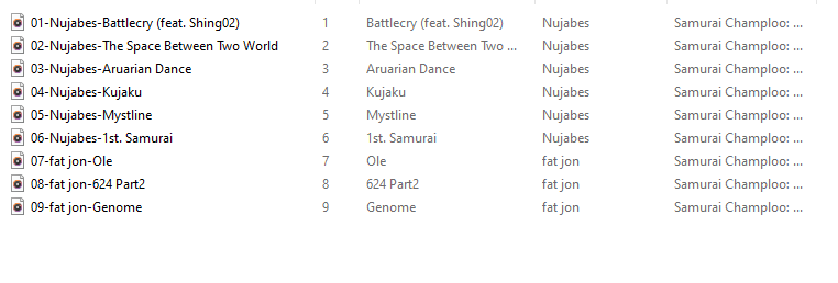 Samurai Champloo Cassette Soundtrack Pre Order — cassette with J-card — J-card front cover — VCR Zone