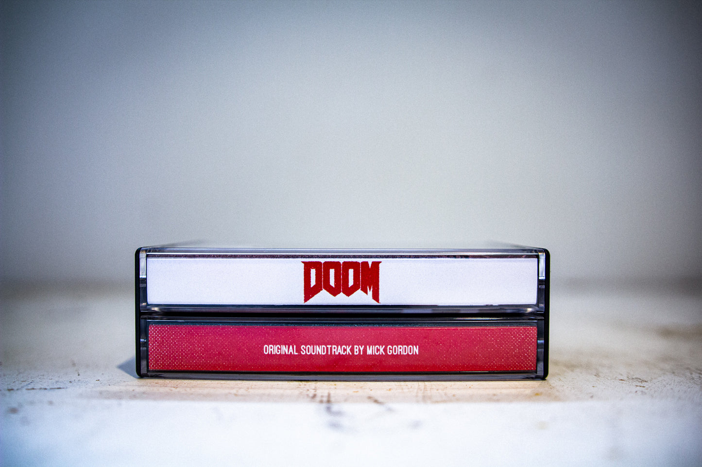 DOOM 2016 OST Double Cassette — cassette with J-card — J-card front cover — VCR Zone