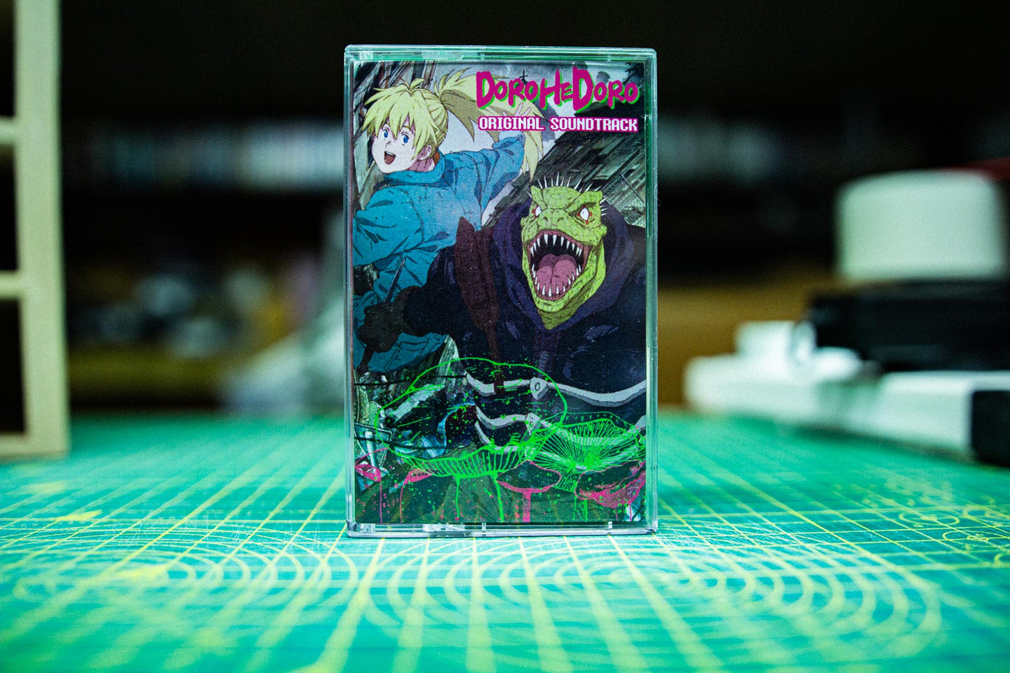 Dorohedoro OST on Cassette Ultimate edition — cassette with J-card — A-side label close-up — VCR Zone