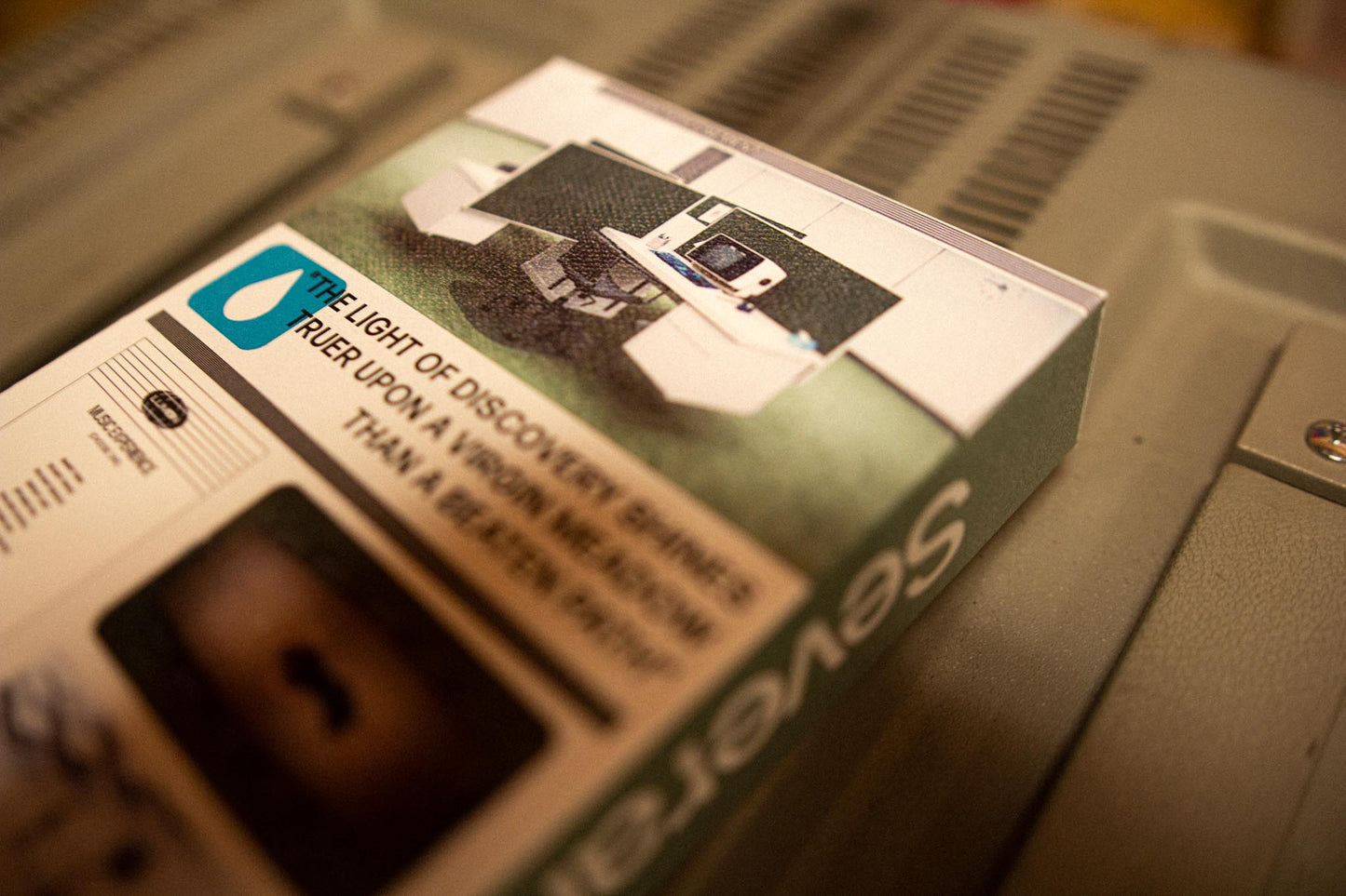 Severance VHS — cardboard sleeve — alternate angle of sleeve and tape — VCR Zone