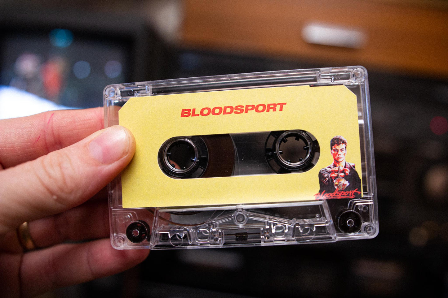 Bloodsport Cassette Soundtrack — cassette with J-card — inlay unfolded — VCR Zone