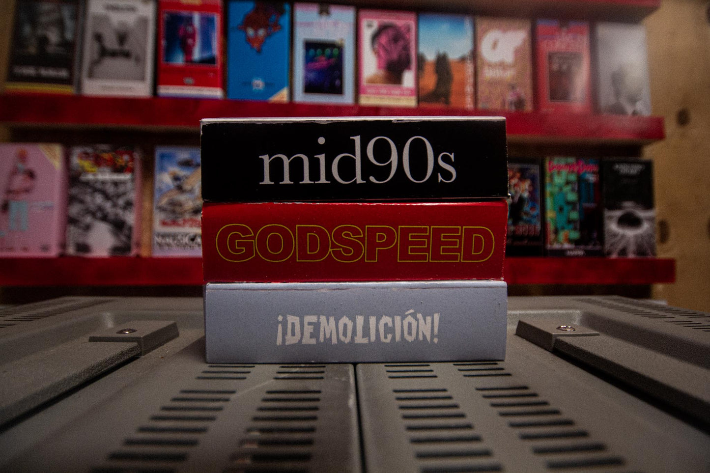 Mid90's x Jump off a Building (Toy Machine) VHS — cardboard sleeve — alternate angle of sleeve and tape — VCR Zone