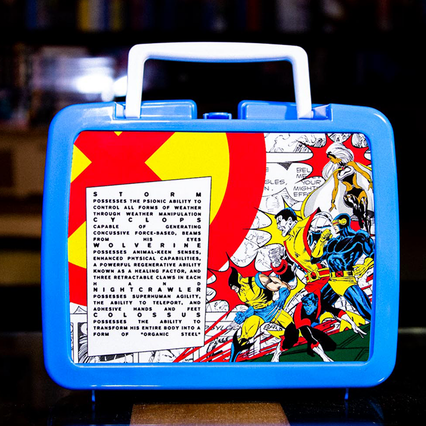 X-Men Lunchbox — lunchbox — side and handle detail — VCR Zone