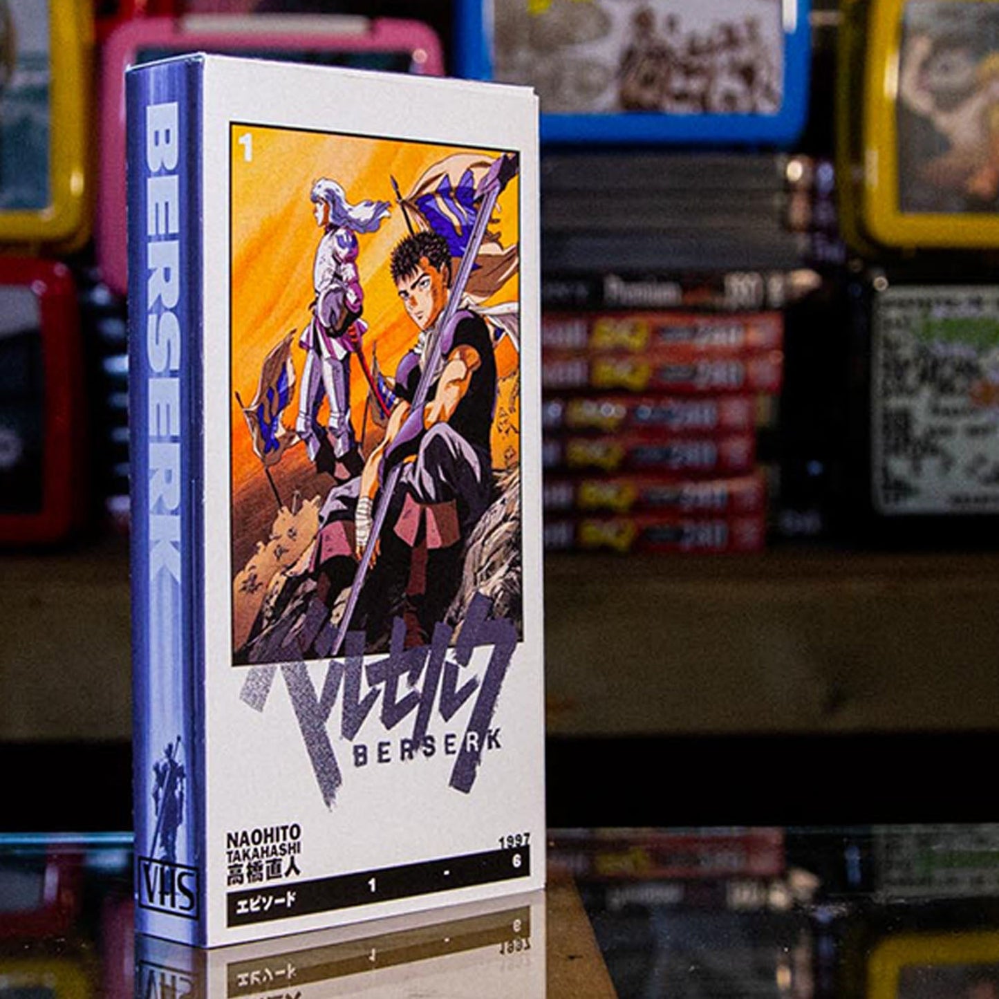 Berserk 97' VHS Box Set Edition. — cardboard sleeve — alternate angle of sleeve and tape — VCR Zone