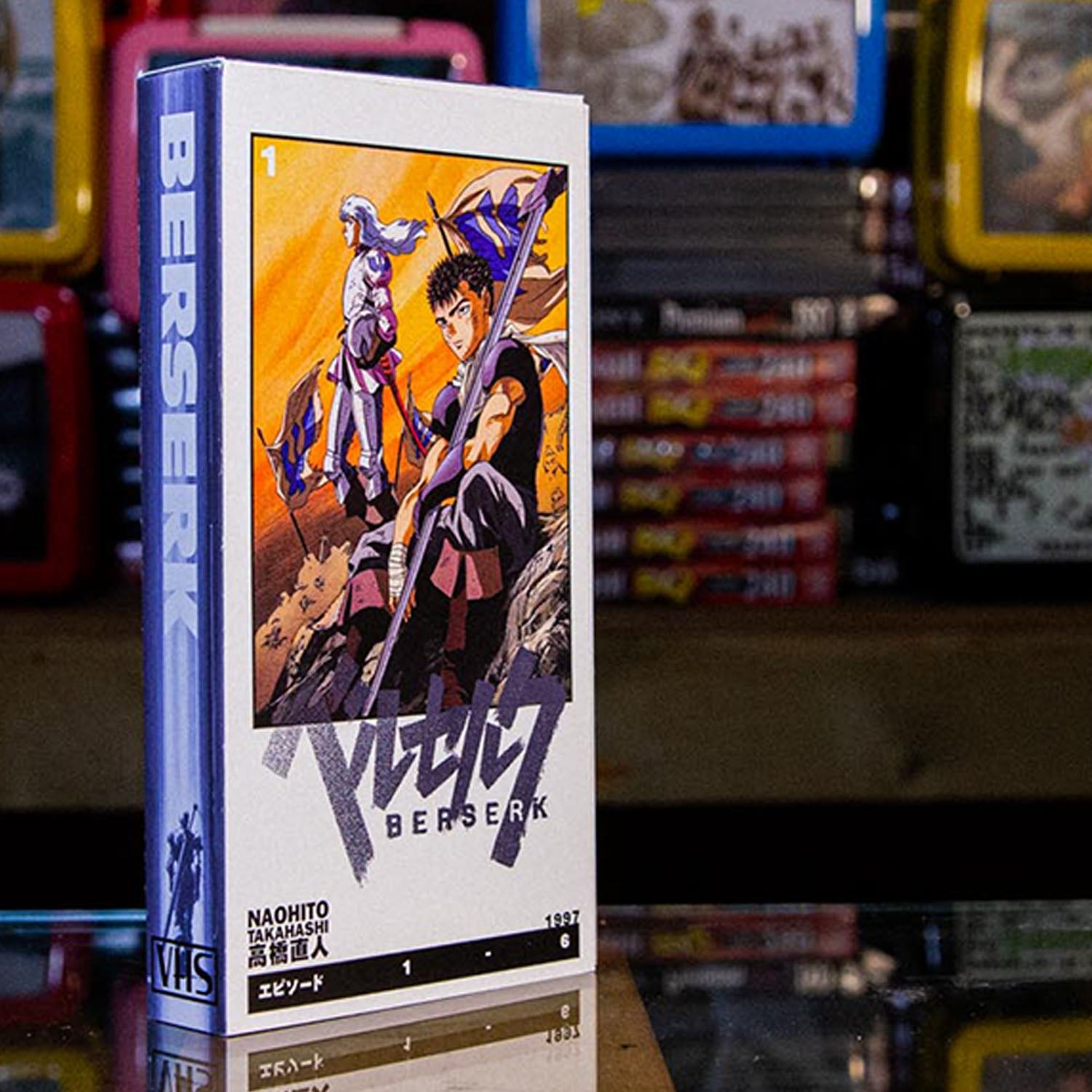 Berserk 97' VHS Box Set Edition. — cardboard sleeve — alternate angle of sleeve and tape — VCR Zone