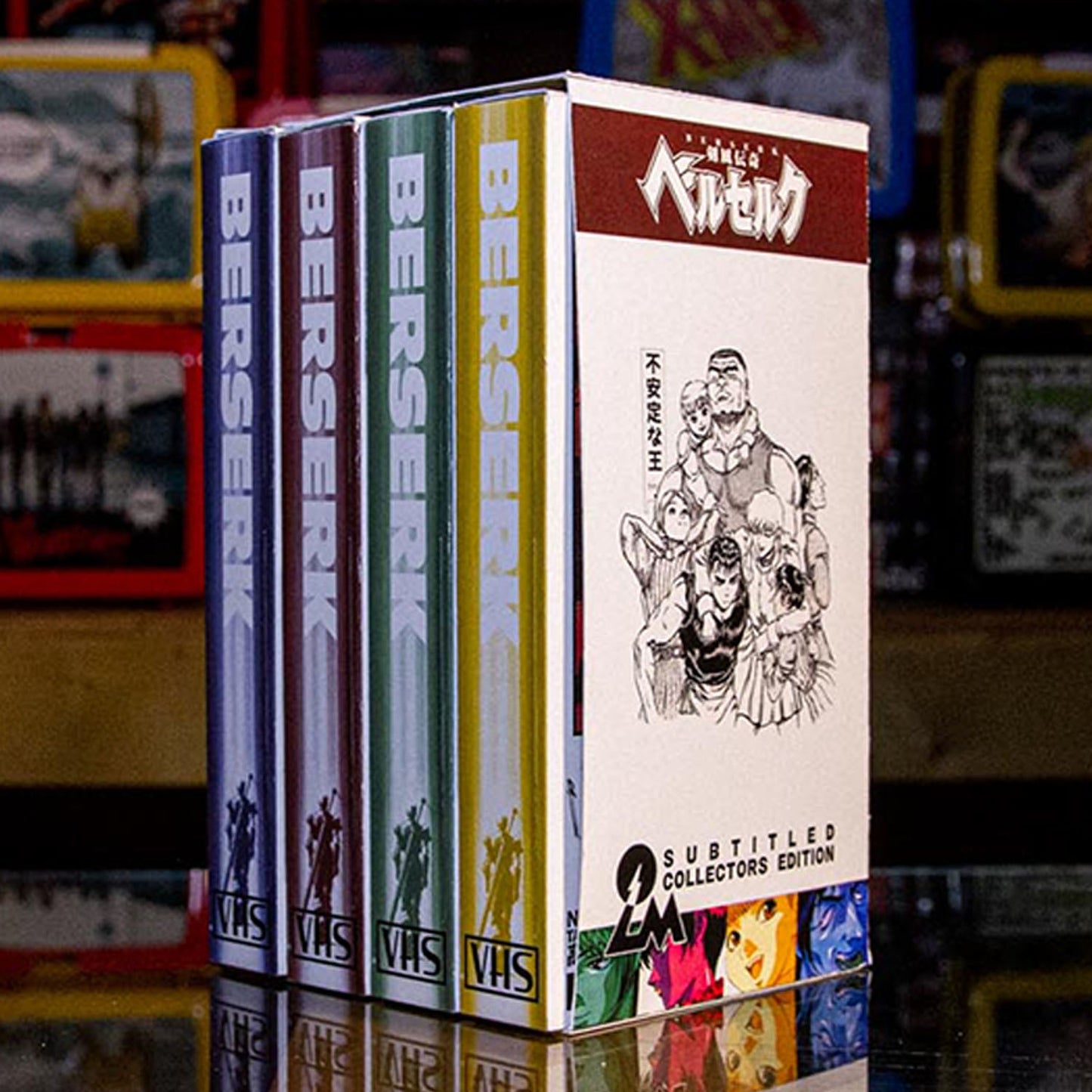 Berserk 97' VHS Box Set Edition. — cardboard sleeve — angled view showing sleeve spine title — VCR Zone