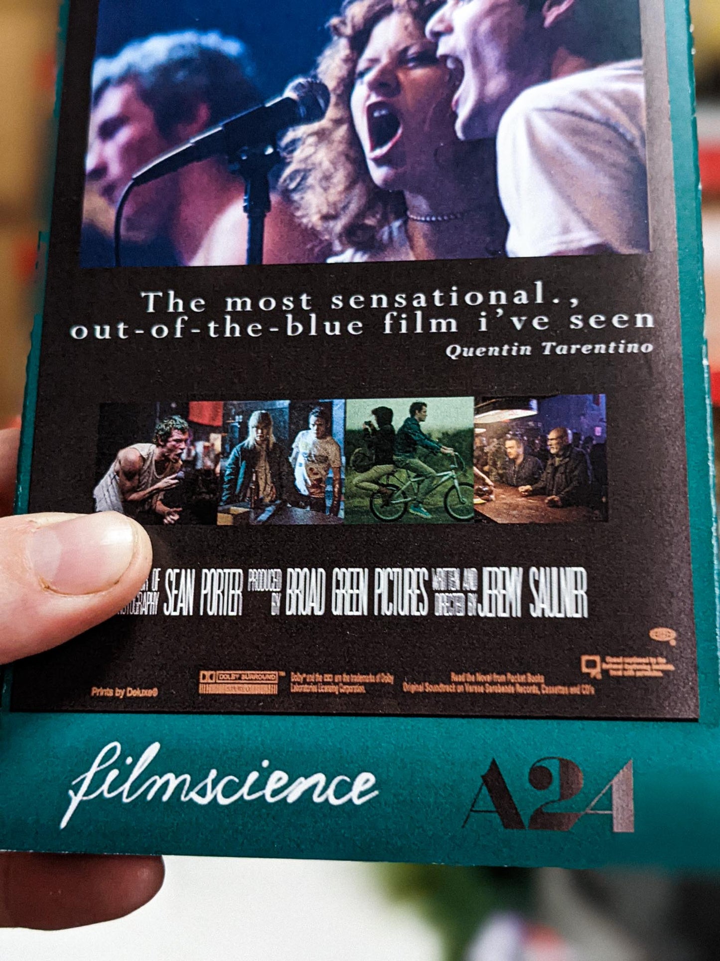 Green Room VHS — cardboard sleeve — detail of artwork — VCR Zone