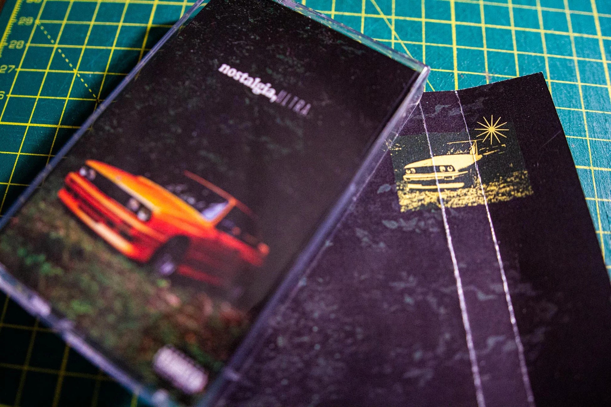 Nostalgia, Ultra Cassette — cassette with J-card — A-side label close-up — VCR Zone
