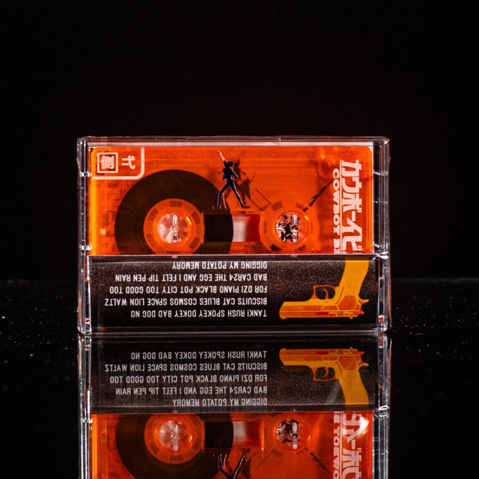 Cowboy Bebop Cassette Soundtrack  Front cover by seatbelts With cassette inside player.