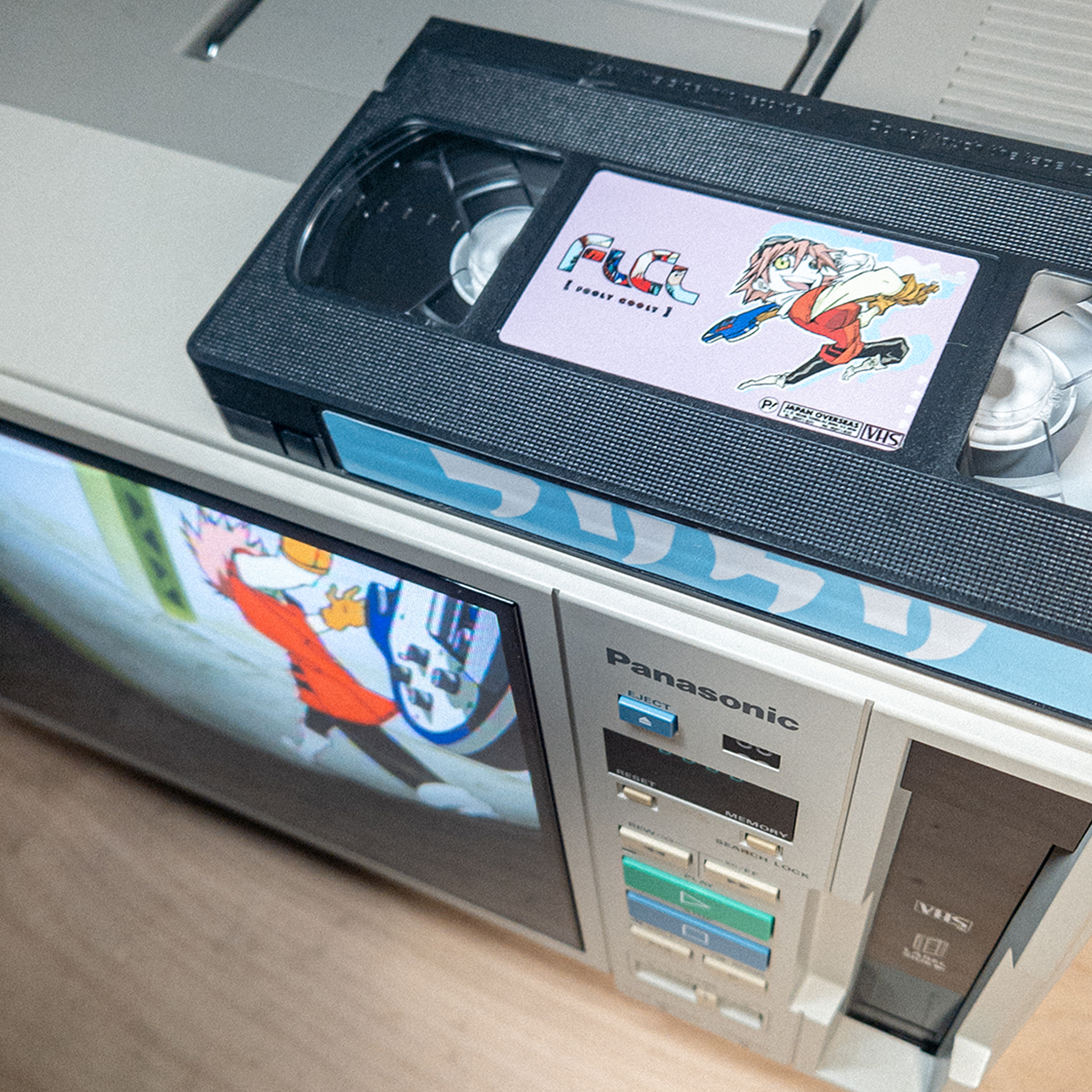 FLCL on VHS — clamshell — back cover and spine — VCR Zone